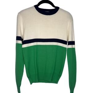 Number 1 Sun Vintage Crewneck Sweater Women's Size Medium Wool Blend Color Block